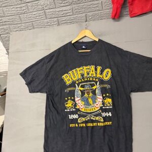 Big Boy Gear Buffalo Soldiers 9th 10th Cavalry Regiment T-Shirt Black 2X‎ Mens